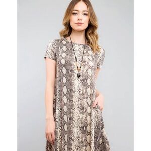 Capsule fit & flare dress size 10 snakeskin print